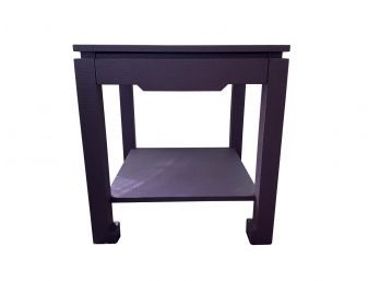 Purple Fabric Upholstered Single Drawer Night Stand