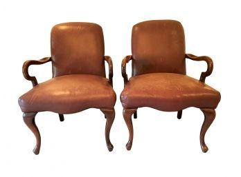 Pair Of (possible Leather) Side Chairs