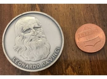 Leonardo Da Vinci Commemorative Coin Medallion For ' Concept Of Manned Flight'