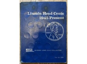 Lincoln Head Cents 1941 To 1970 In Blue Cardboard Folder