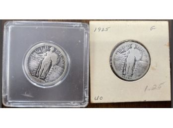 Two Walking Liberty Quarters 1924/1925