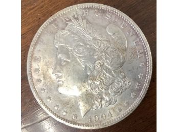 Silver 1904 Morgan Silver Dollar O   In Circulated Condition