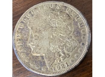 1921 Silver Morgan Dollar. Circulated Condition.