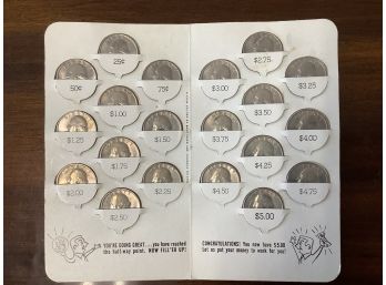 Vintage School Time Savings Booklet - Lot Of 20 Circulated Bicentennial Quarters. Second New Haven Bank.