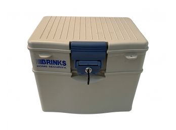 Brinks Home Security Fire Proof Box - Class 350 1/2 Hour - Classified UL -  Key Included