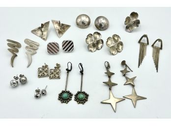 Lot Of Various Vintage Sterling Silver Earrings