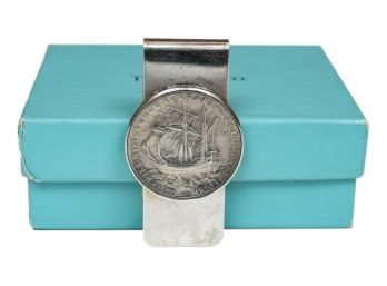 Tiffany And Co. Pilgrim Tercentenary Half Dollar Sterling Silver Money Clip