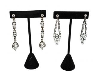 Two Pair Ben Amun Crystal Drop Earrings