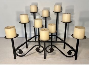 Wrought Iron Ten Candle Fireplace Stand