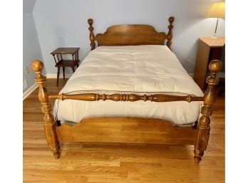 Hardwood Double Bed Headboard, Footboard And Rails