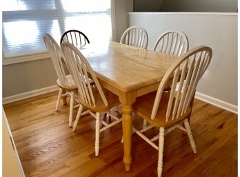 Wooden Table With Six Chairs