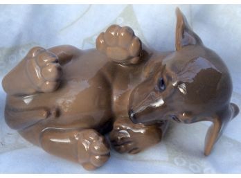 ROYAL COPENHAGEN PORCELAIN DACHSHUND PUPPY,  UT 1408, Vintage Scandinavian Dog Ceramic Figurine, Denmark