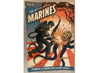 Vintage WWII WW2 Era Comic Book USMC United States Marines Vol. 1 No. 3 Tarawa Ten Cent