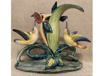 Vintage Figurine Stangl Pottery Birds Flowers Double Hummingbird 3599 MW Signed