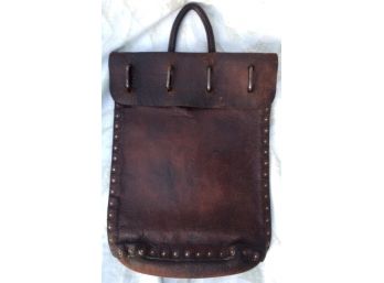 Antique 1800's LEATHER STAGECOACH MAIL BAG, Copper Rivets, Pony Express