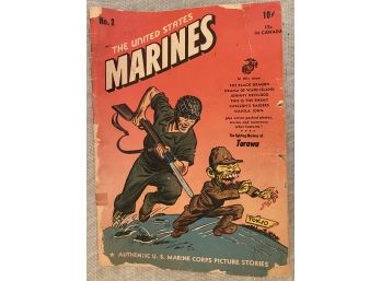 Vintage WWII WW2 Era Comic Book USMC United States Marines Vol 1 No 2 Ten Cents Wake Island Manilla