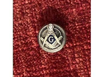 Small Vintage Masonic Lapel Pin 14k Gold Diamond Sterling Masons