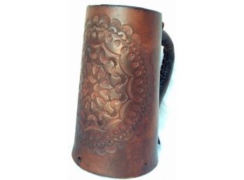 LEATHER BEER JACK MUG Black Brewer's Pitch Lined, Medieval Fair, Renaissance Reenactors, Cosplay, Role Playing