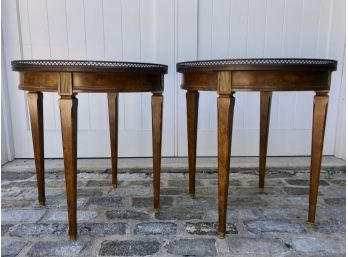Pair Vintage Round Side Tables