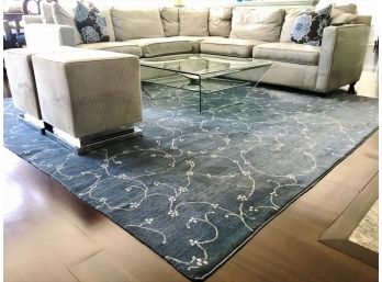 Kouches Wool Blue & White Area Rug