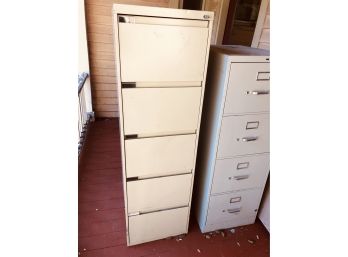 File Cabinet, Legal Size, Five Drawers With Lock And Key