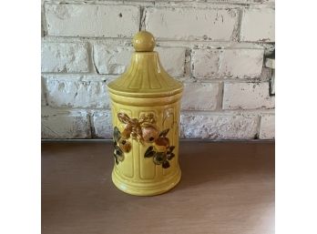 Vintage Yellow Harvest Gold Canister/Cookie Jar - Los Angeles Pottery - 1965