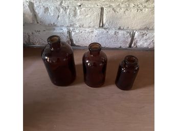 Amber Glass Apothecary Bottles, New In Box, 3 Sizes, 60 Total