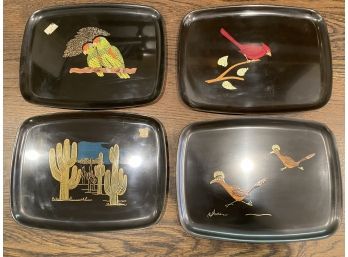 Mid Century Modern Couroc Trays - Set Of 4