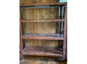 Wood Framed Metal Shelving , Lot 2 Of  2