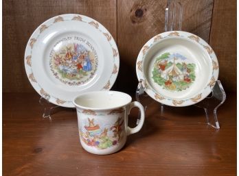 Royal Doulton Bunnykins 3 Piece Porcelain Plate Set