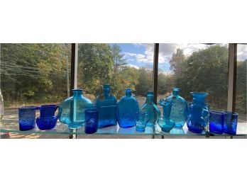 Blue Glass Collection - Set Of 14