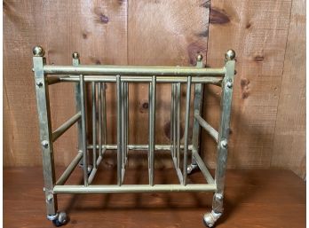 Vintage Brass Magazine Rack