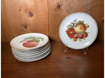 Vintage China With Fruit Motif - 9 Pieces