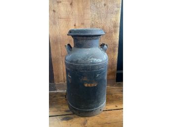 Vintage Black Metal Milk Can - Grandview Dairy