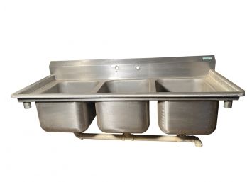 Stainless Steel Commercial Three Compartment Sink