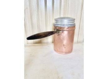 Vintage Copper Sugar/Flour Shaker With Wooden Handle