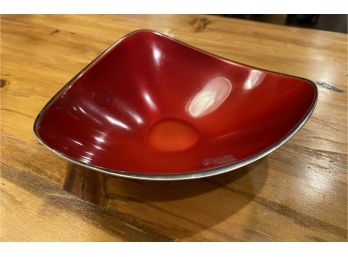 Mid Century Modern Reed And Barton Red Enamel Bowl