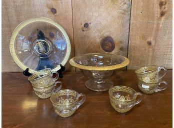 Gold Etched Glass Trays & More