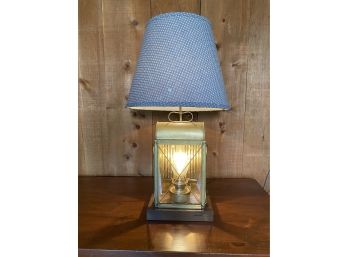 Vintage Brass Lantern Turned Table Lamp