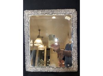 Vintage Pewter Easel Frame Mirror