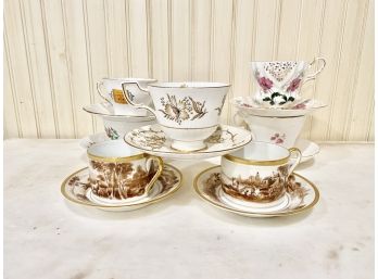 Collection Of Vintage Porcelain Teacups/saucers, 12 Pieces Total