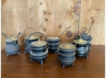 Vintage Cast Iron Cauldron - Set Of 7