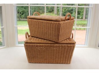 Pair Of Wicker Baskets 2/2