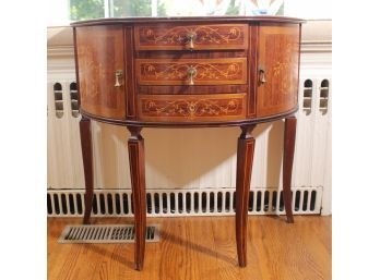 Handcrafted Marquetry Inlaid Demi-lune Table From Italy