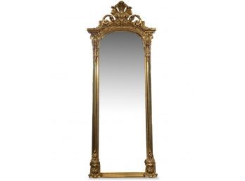 An Amazing HUGE Antique Gilt Framed Pier Mirror - Over 7' Tall!