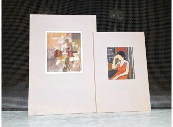 A Pair Of Vintage Watercolors, L. Spindler, Mid Century