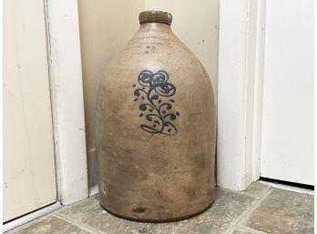 An Antique 3 Gallon Crock, Pressed With Maker And 'Hartford'