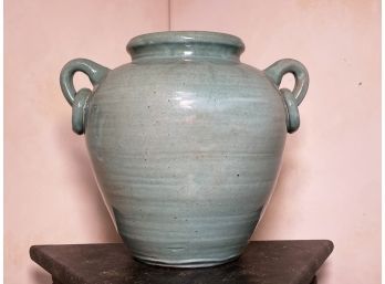 A Large Vintage Glazed Earthenware Vase