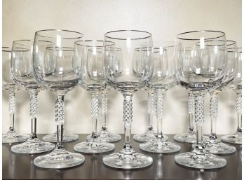 Lead Crystal Wine Goblets, Possibly Stuart