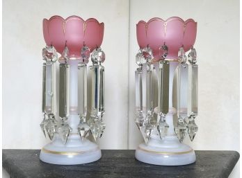 A Pair Of Glass And Crystal Lusters